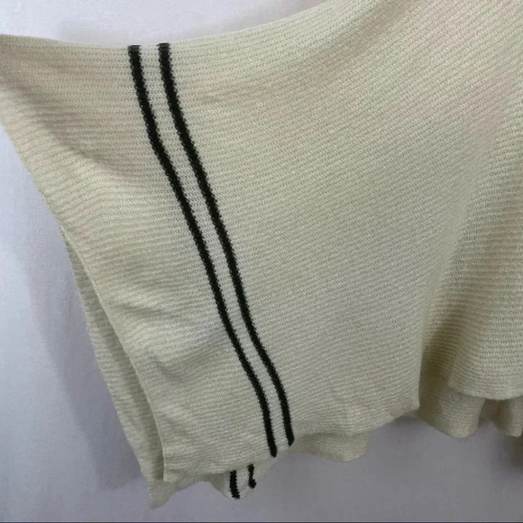 La Classe  Couture Ivory Knit Stripe Hooded Poncho - Picture 3 of 8